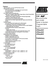 Datasheet ATtiny25 manufacturer ATMEL