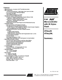 Datasheet ATTINY26L-8MC manufacturer ATMEL