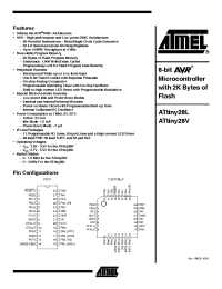 Datasheet ATtiny28L-4AC manufacturer ATMEL