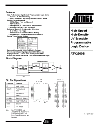 Datasheet ATV2500B-15JC manufacturer ATMEL