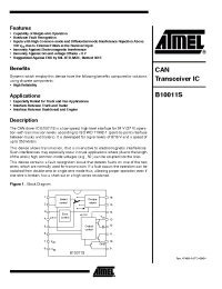 Datasheet B10011 manufacturer ATMEL