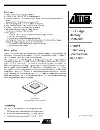 Datasheet PC107AM manufacturer ATMEL