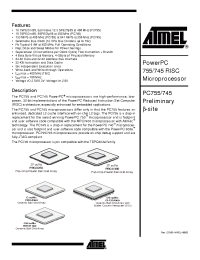 Datasheet PC755CMGHU300LE manufacturer ATMEL