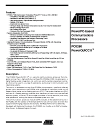 Datasheet PC8260MTPU150 manufacturer ATMEL