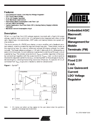 Datasheet RE031 manufacturer ATMEL