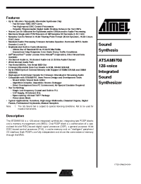Datasheet STSAM9708 manufacturer ATMEL