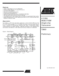 Datasheet T2803-PLH manufacturer ATMEL