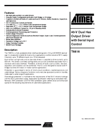 Datasheet T6816-TIQ manufacturer ATMEL