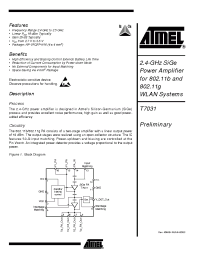 Datasheet T7031 manufacturer ATMEL