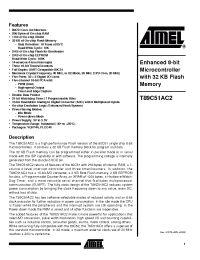 Datasheet T89C51AC2-SLSIM manufacturer ATMEL