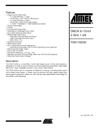 Datasheet TS81102G0 manufacturer ATMEL