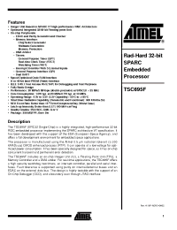 Datasheet TSC695F-25/883 manufacturer ATMEL