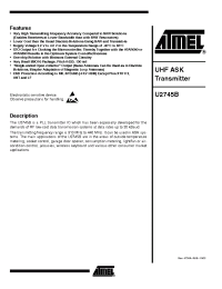 Datasheet U2745B manufacturer ATMEL
