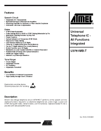 Datasheet U3761MB-T manufacturer ATMEL