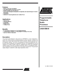Datasheet U4091BM-NFN manufacturer ATMEL