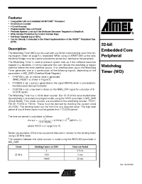 Datasheet WATCHDOGTIMERWD manufacturer ATMEL