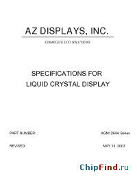 Datasheet AGM1264H manufacturer AZ Displays