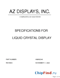 Datasheet AGM3224K manufacturer AZ Displays
