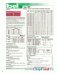 Datasheet RJS125 manufacturer BEL Fuse