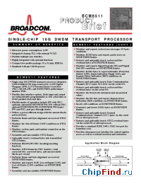 Datasheet BCM8511 manufacturer Broadcom