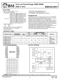 Datasheet BD616LV4017DCG70 manufacturer BSI