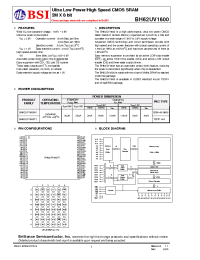 Datasheet BH62UV1600AI-55 manufacturer BSI