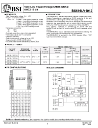 Datasheet BS616LV1012AIP55 manufacturer BSI