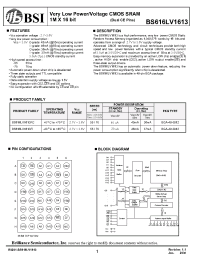 Datasheet BS616LV1613FCG55 manufacturer BSI