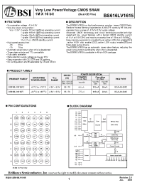 Datasheet BS616LV1615FCP55 manufacturer BSI