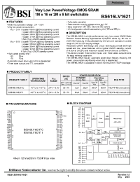 Datasheet BS616LV1621TC manufacturer BSI