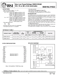 Datasheet BS616LV1622TC manufacturer BSI