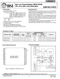 Datasheet BS616LV1625-55 manufacturer BSI