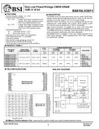 Datasheet BS616LV2011-10 manufacturer BSI