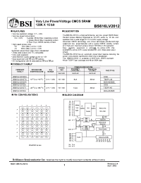 Datasheet BS616LV2012 manufacturer BSI