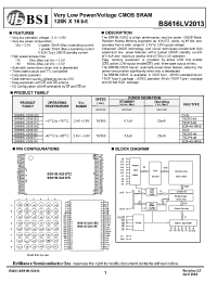 Datasheet BS616LV2013-10 manufacturer BSI