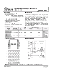 Datasheet BS616LV2013DC manufacturer BSI
