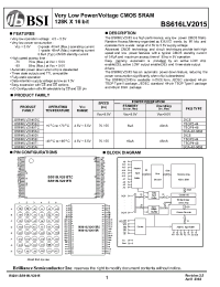 Datasheet BS616LV2015-55 manufacturer BSI