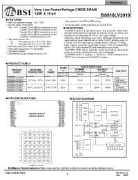 Datasheet BS616LV2019-55 manufacturer BSI