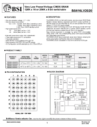 Datasheet BS616LV2020-10 manufacturer BSI