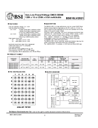Datasheet BS616LV2021DC manufacturer BSI