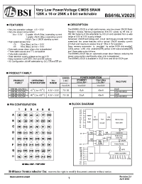 Datasheet BS616LV2025-55 manufacturer BSI