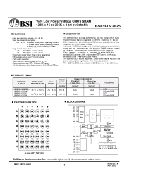 Datasheet BS616LV2025AC manufacturer BSI
