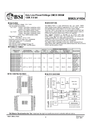 Datasheet BS62LV1024 manufacturer BSI