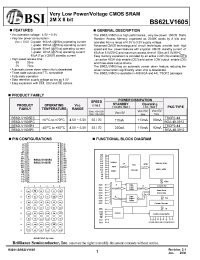 Datasheet BS62LV1605FI manufacturer BSI