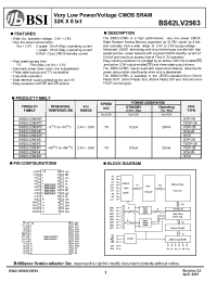 Datasheet BS62LV2563-70 manufacturer BSI