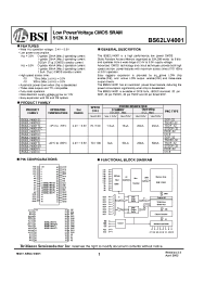 Datasheet BS62LV4001SC manufacturer BSI