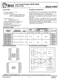 Datasheet BS62LV4005-55 manufacturer BSI