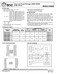 Datasheet BS62LV4006EC-70 manufacturer BSI