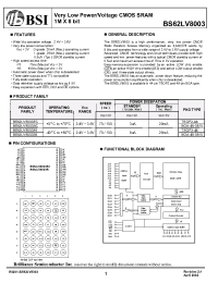 Datasheet BS62LV8003-10 manufacturer BSI
