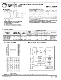 Datasheet BS62LV8006EI-55 manufacturer BSI